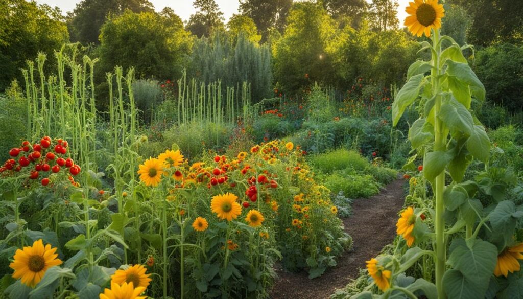 companion farming in a garden
